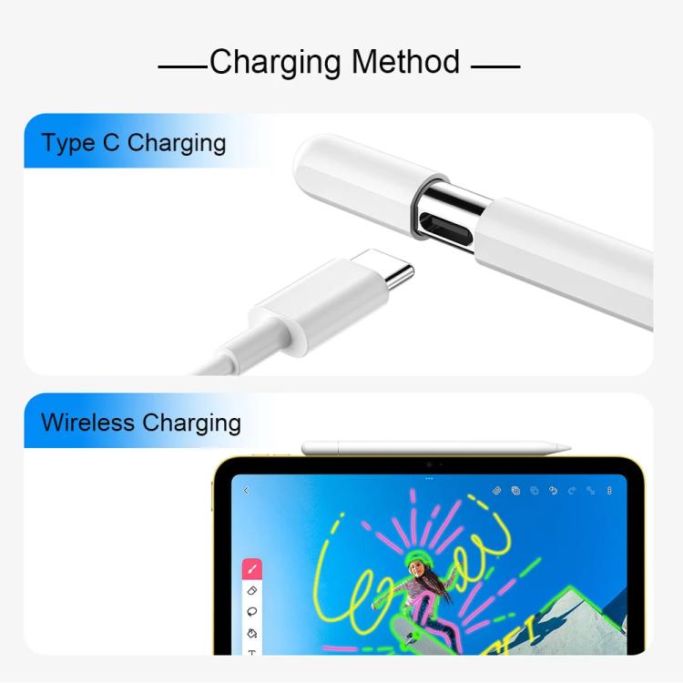 For iPad Series Type-C Magnetic Draw Out Stylus(White)