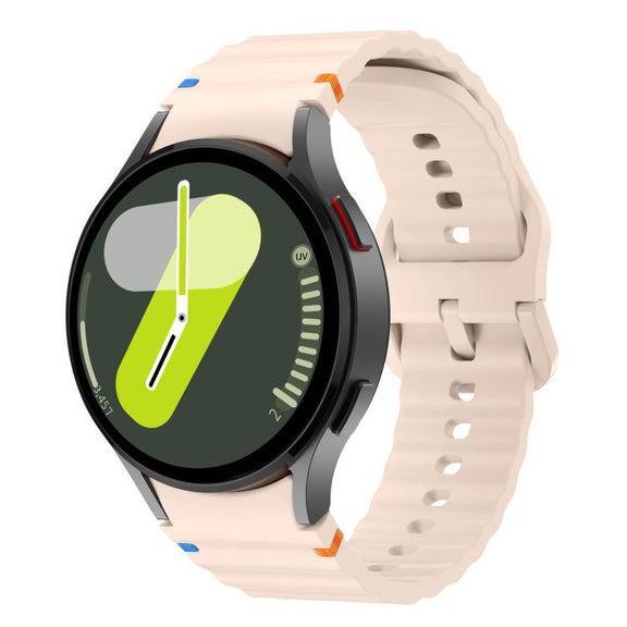 For Samsung Galaxy Watch 7  / 6 / 5 / 4 Kalebol Wave Stitching Silicone Watch Band(Pink)