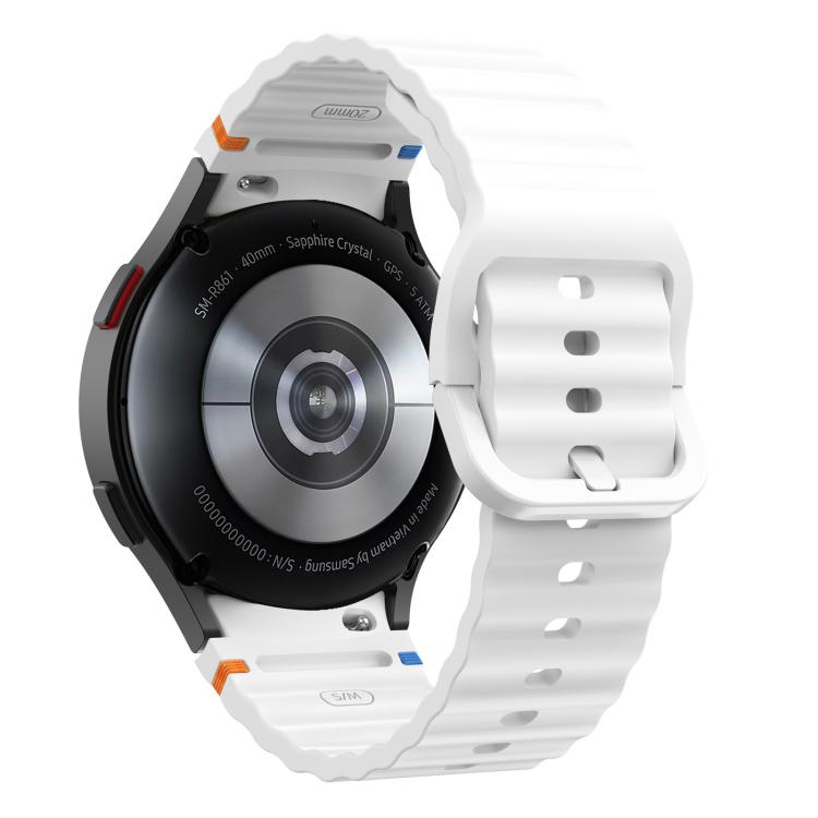 For Samsung Galaxy Watch 7  / 6 / 5 / 4 Kalebol Wave Stitching Silicone Watch Band(Official White)