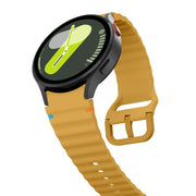 For Samsung Galaxy Watch 7  / 6 / 5 / 4 Kalebol Wave Stitching Silicone Watch Band(Official Yellow)