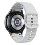 For Samsung Galaxy Watch 7  / 6 / 5 / 4 Kalebol Wave Stitching Silicone Watch Band(Light Grey)