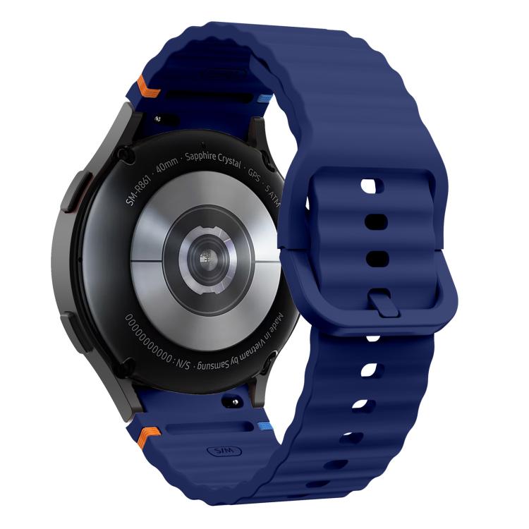 For Samsung Galaxy Watch 7  / 6 / 5 / 4 Kalebol Wave Stitching Silicone Watch Band(Midnight Blue)