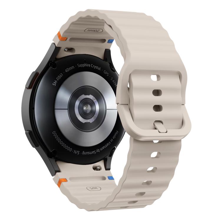 For Samsung Galaxy Watch 7  / 6 / 5 / 4 Kalebol Wave Stitching Silicone Watch Band(Starlight)
