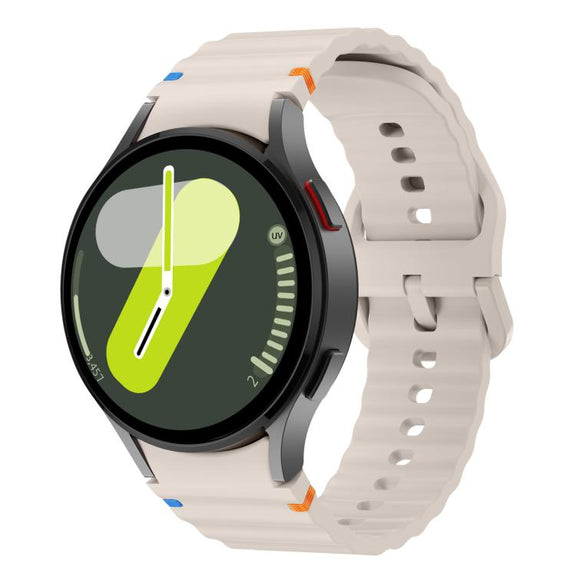 For Samsung Galaxy Watch 7  / 6 / 5 / 4 Kalebol Wave Stitching Silicone Watch Band(Starlight)