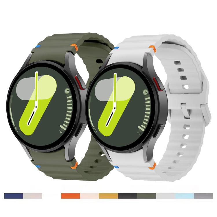 For Samsung Galaxy Watch 7  / 6 / 5 / 4 Kalebol Wave Stitching Silicone Watch Band(Orange)