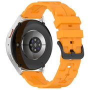 20mm Kalebol Solid Color Black Buckle Round Tail Silicone Watch Band(Yellow)