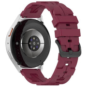 20mm Kalebol Solid Color Black Buckle Round Tail Silicone Watch Band(Wine Red)