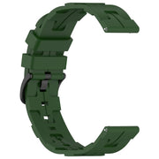 20mm Kalebol Solid Color Black Buckle Round Tail Silicone Watch Band(Army Green)