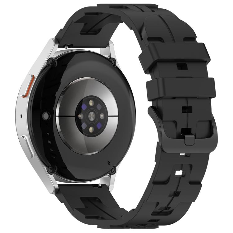 22mm Kalebol Solid Color Black Buckle Round Tail Silicone Watch Band(Black)