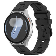 22mm Kalebol Solid Color Black Buckle Round Tail Silicone Watch Band(Black)