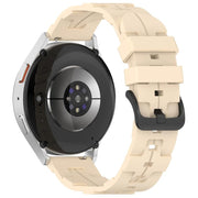 22mm Kalebol Solid Color Black Buckle Round Tail Silicone Watch Band(Cream Color)