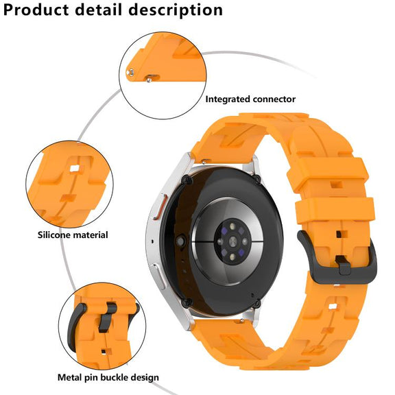 20mm Kalebol Solid Color Black Buckle Round Tail Silicone Watch Band(White)