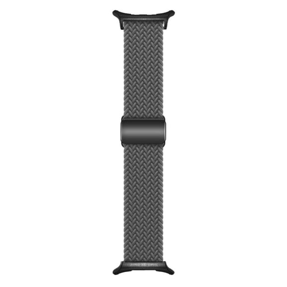 For Samsung Galaxy Watch Ultra 47mm Kalebol Braided Loop Magnetic Black Buckle Watch Band(Space Grey)