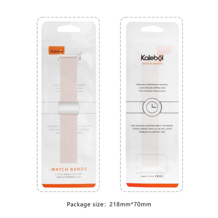 For Samsung Galaxy Watch Ultra 47mm Kalebol Braided Loop Magnetic Silver Buckle Watch Band(Light Grey)