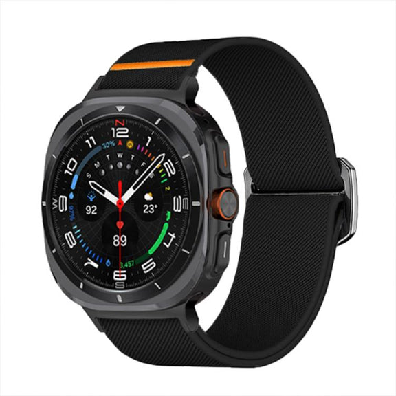 For Samsung Galaxy Watch Ultra 47mm Kalebol Elastic Nylon Watch Band(Black)