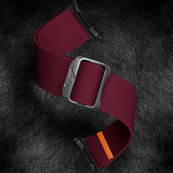For Samsung Galaxy Watch Ultra 47mm Kalebol Elastic Nylon Watch Band(Wine Red)