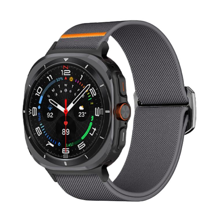 For Samsung Galaxy Watch Ultra 47mm Kalebol Elastic Nylon Watch Band(Dark Grey)