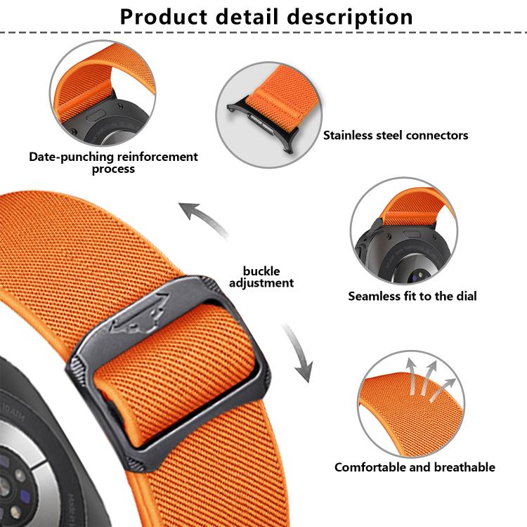 For Samsung Galaxy Watch Ultra 47mm Kalebol Elastic Nylon Watch Band(Wine Red)