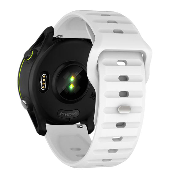 20mm Kalebol Wave Pattern Studded Buckle Silicone Watch Band(White)