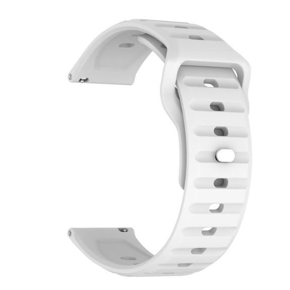 20mm Kalebol Wave Pattern Studded Buckle Silicone Watch Band(White)