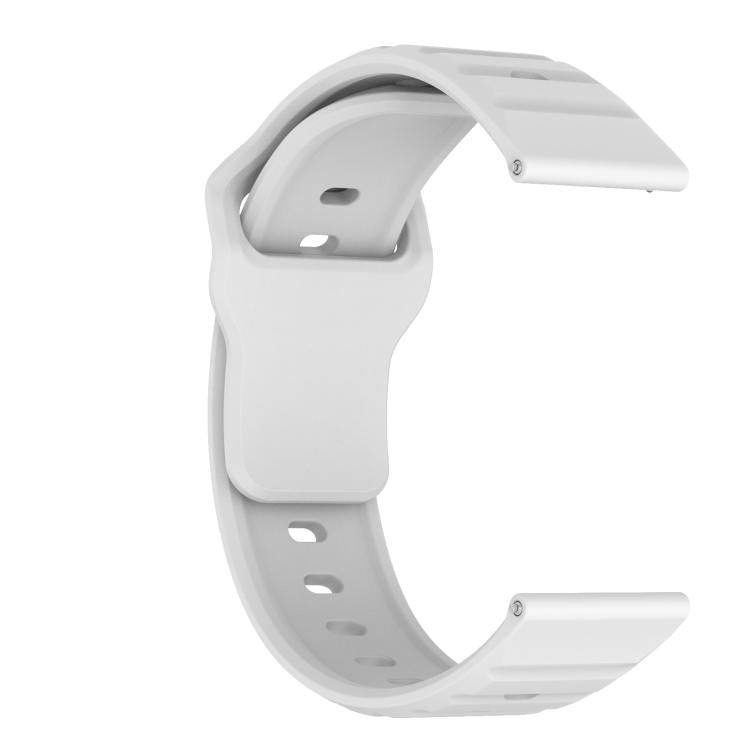 20mm Kalebol Wave Pattern Studded Buckle Silicone Watch Band(White)