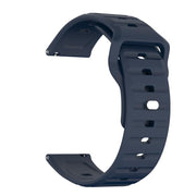 20mm Kalebol Wave Pattern Studded Buckle Silicone Watch Band(Dark Blue)
