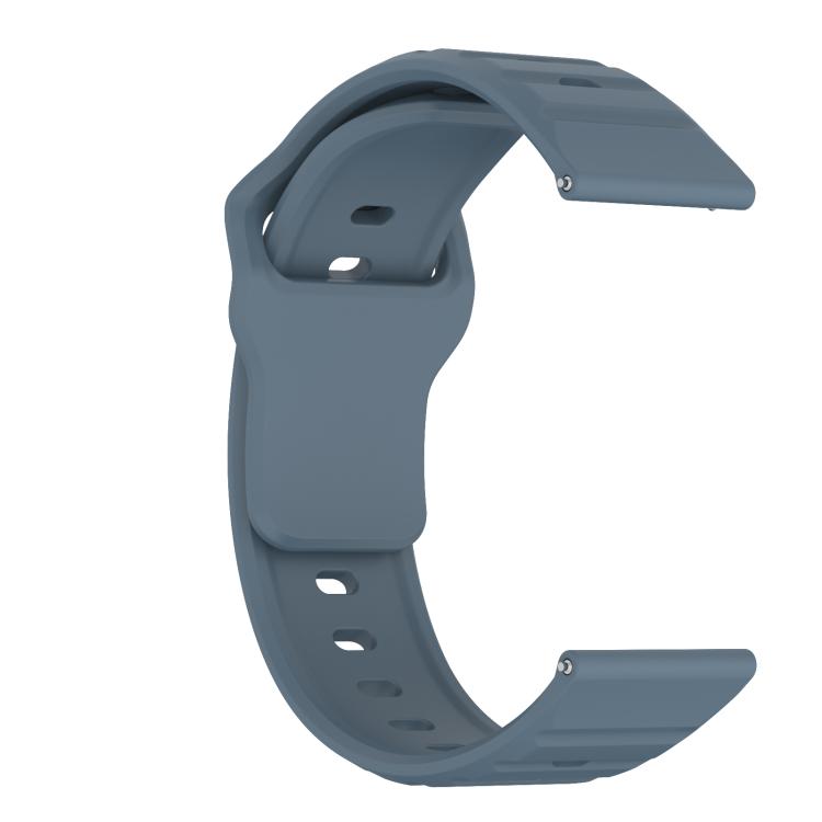 20mm Kalebol Wave Pattern Studded Buckle Silicone Watch Band(Navy Blue)