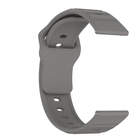20mm Kalebol Wave Pattern Studded Buckle Silicone Watch Band(Grey)