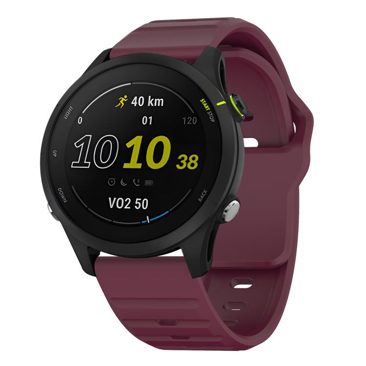 20mm Kalebol Wave Pattern Studded Buckle Silicone Watch Band(Wine Red)