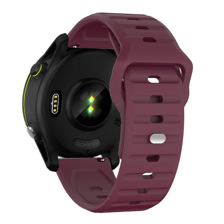 20mm Kalebol Wave Pattern Studded Buckle Silicone Watch Band(Wine Red)