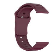20mm Kalebol Wave Pattern Studded Buckle Silicone Watch Band(Wine Red)