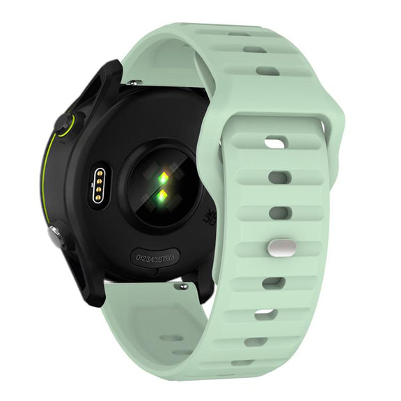 20mm Kalebol Wave Pattern Studded Buckle Silicone Watch Band(Teal)