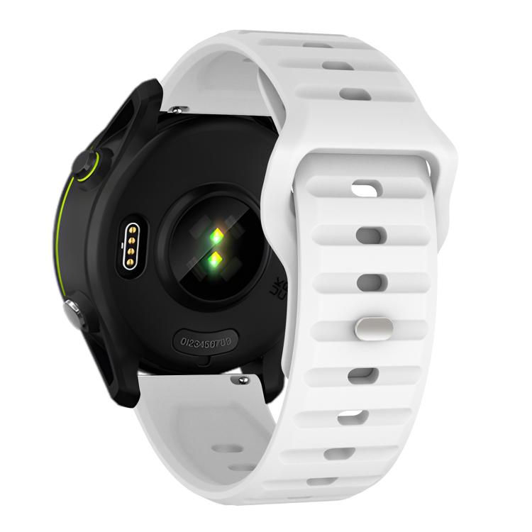 22mm Kalebol Wave Pattern Studded Buckle Silicone Watch Band(White)
