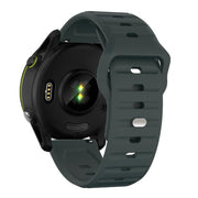 22mm Kalebol Wave Pattern Studded Buckle Silicone Watch Band(Dark Green)