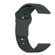 22mm Kalebol Wave Pattern Studded Buckle Silicone Watch Band(Dark Green)
