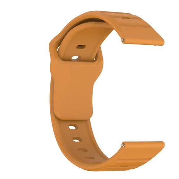 22mm Kalebol Wave Pattern Studded Buckle Silicone Watch Band(Yellow)