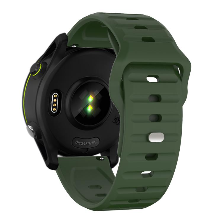 22mm Kalebol Wave Pattern Studded Buckle Silicone Watch Band(Army Green)