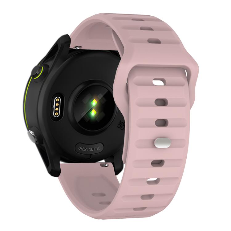 22mm Kalebol Wave Pattern Studded Buckle Silicone Watch Band(Rose Pink)