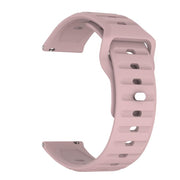 22mm Kalebol Wave Pattern Studded Buckle Silicone Watch Band(Rose Pink)