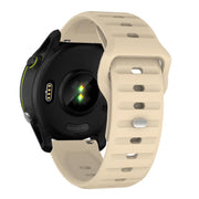 22mm Kalebol Wave Pattern Studded Buckle Silicone Watch Band(Cream Color)