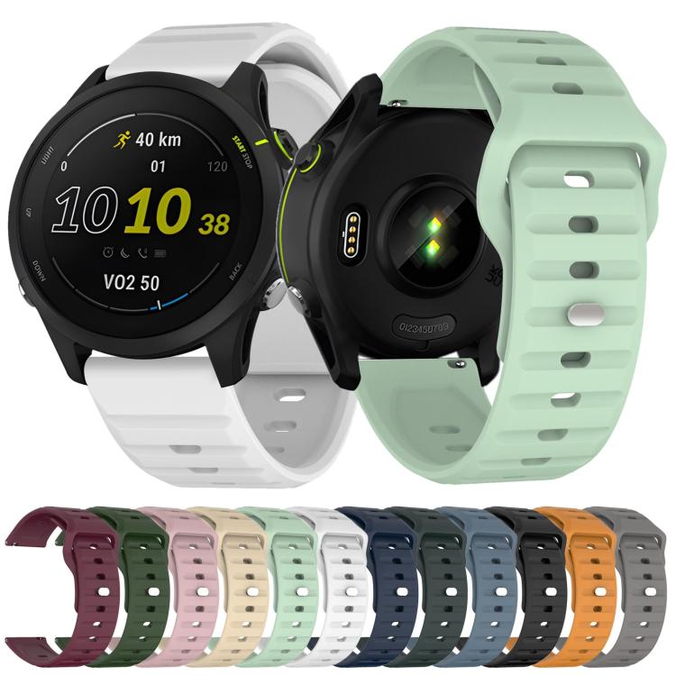 22mm Kalebol Wave Pattern Studded Buckle Silicone Watch Band(Navy Blue)