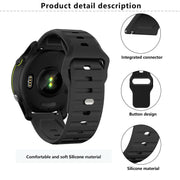 22mm Kalebol Wave Pattern Studded Buckle Silicone Watch Band(Navy Blue)