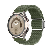 20mm Kalebol Nylon Braided Loop Magnetic Buckle Watch Band(Dark Olive Gree)