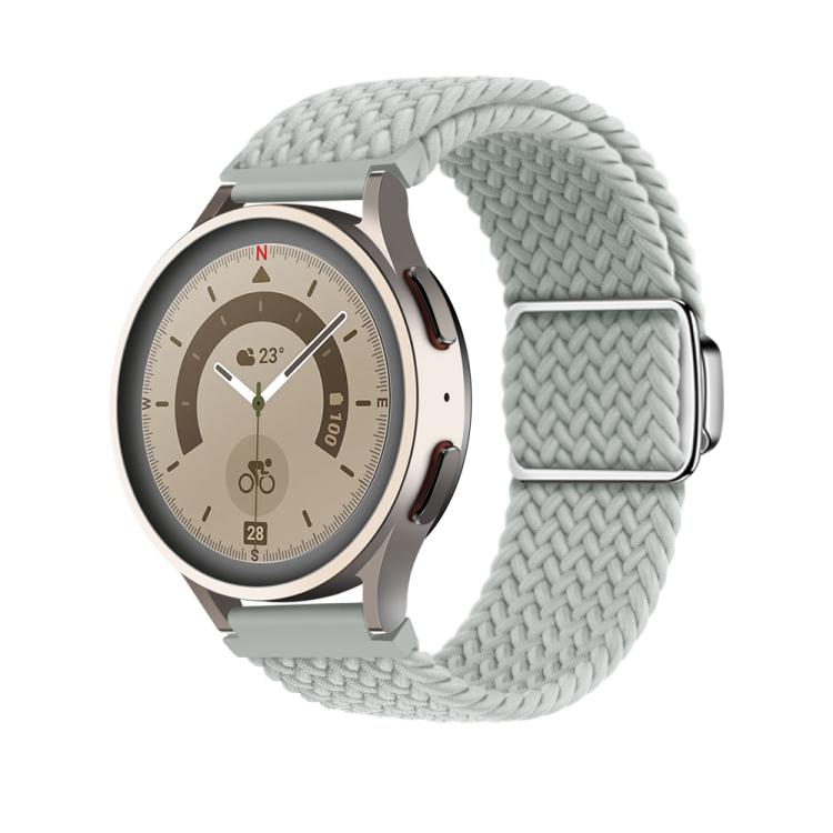 20mm Kalebol Nylon Braided Loop Magnetic Buckle Watch Band(Light Grey)
