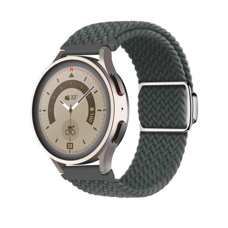 20mm Kalebol Nylon Braided Loop Magnetic Buckle Watch Band(Space Grey)