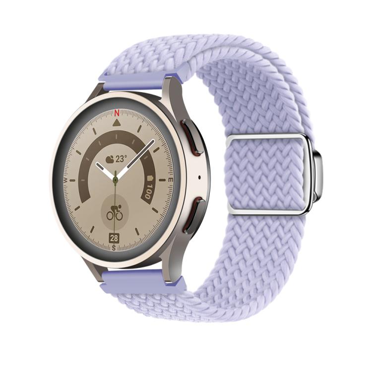 20mm Kalebol Nylon Braided Loop Magnetic Buckle Watch Band(Misty Purple)