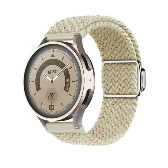 22mm Kalebol Nylon Braided Loop Magnetic Buckle Watch Band(Starlight Colorful)