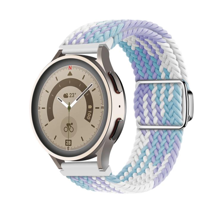 22mm Kalebol Nylon Braided Loop Magnetic Buckle Watch Band(Violet)