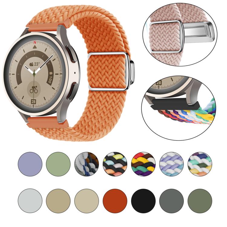 22mm Kalebol Nylon Braided Loop Magnetic Buckle Watch Band(Violet)