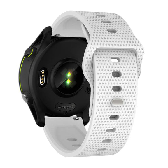 20mm Kalebol Dot Studded Buckle Silicone Watch Band(White)